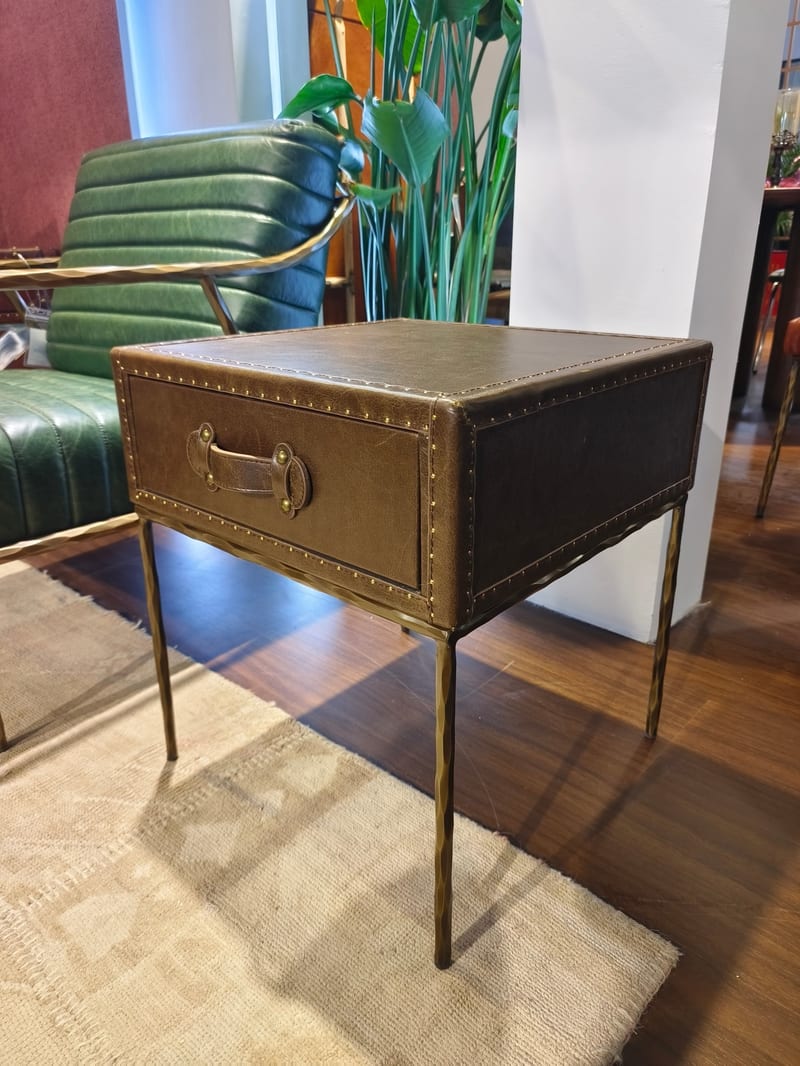 CG-5 Full-Grain Leather Side Table