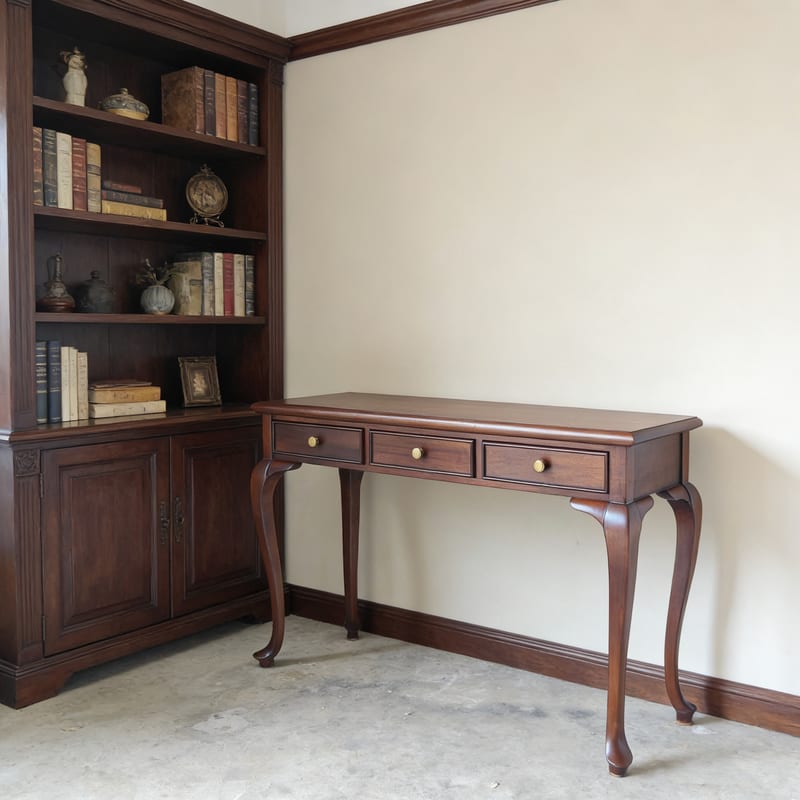 Bally William Hand-Carved Mahogany Console Table