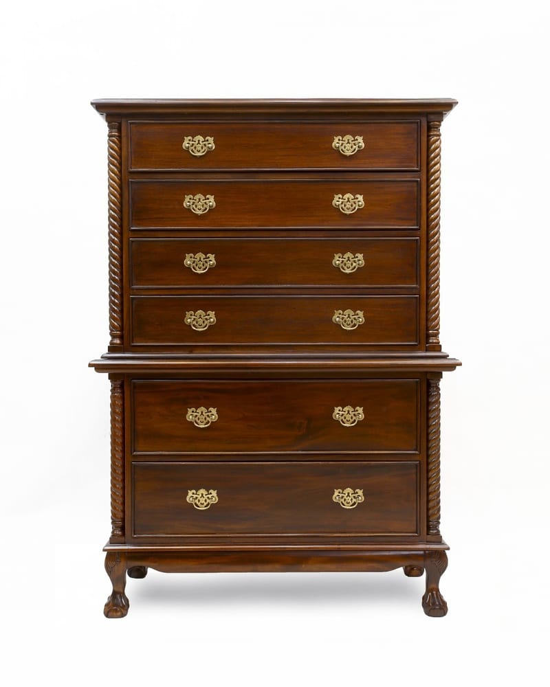 Bally William Imported Solid Mahogany Hand-Carved Chest