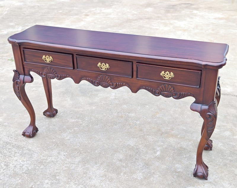 Bally William D2033 Carved Mahogany Desk & Console Table