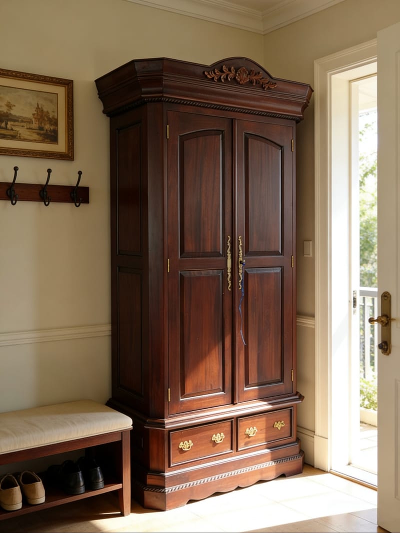 Bally William A2004 Two-Door Solid Mahogany Wardrobe