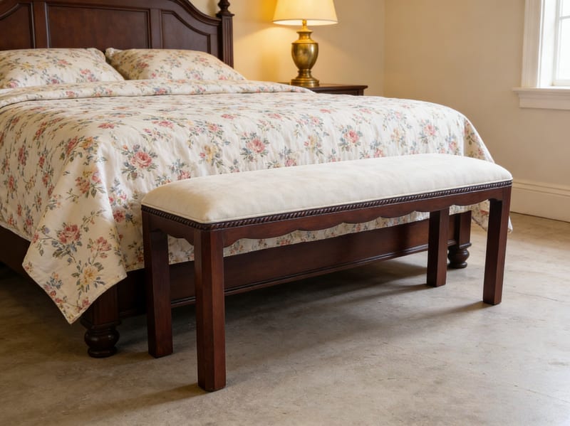 Bally William A2004 Mahogany & Linen Bench