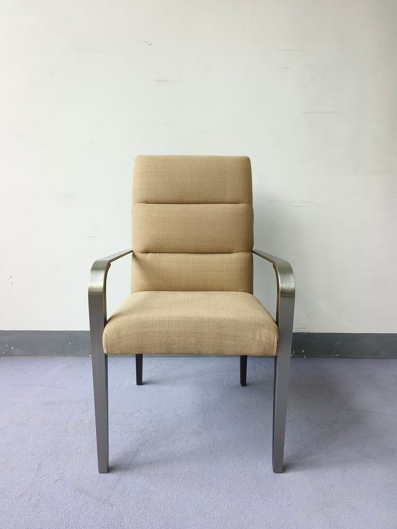Alexandra American Dining Chair with Stainless Steel Frame and Cotton-Linen Upholstery