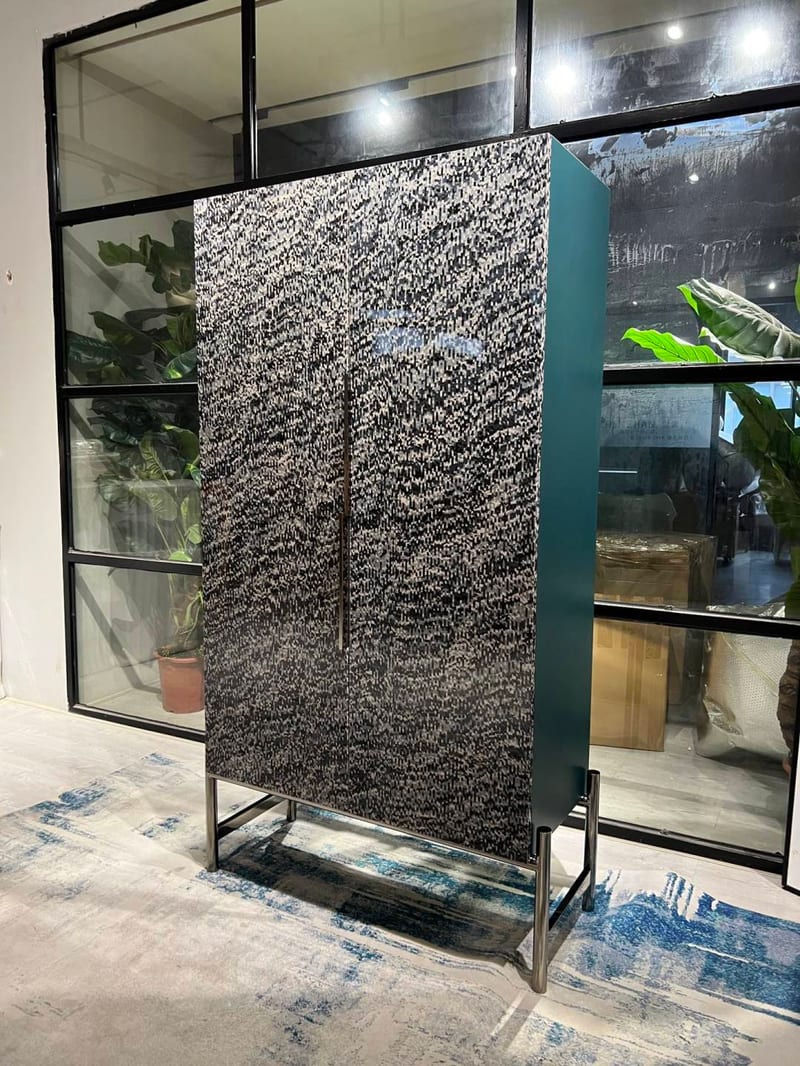 罗曼迪卡 9303-4 黑白纹酒柜 金属框架