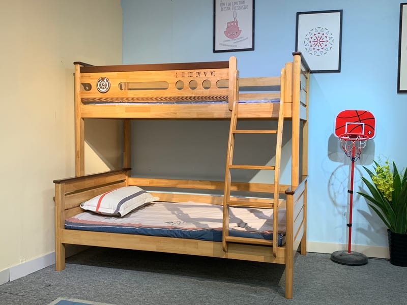 Freedom Castle Rubberwood Solid Wood Bunk Bed, Beech Finish