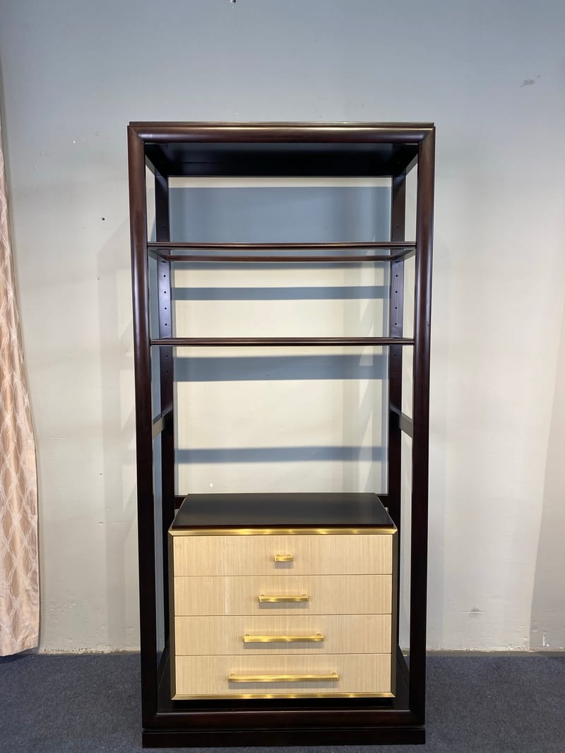 Zhaosen Ouleya Deep Brown Bookcase with Solid Wood Frame