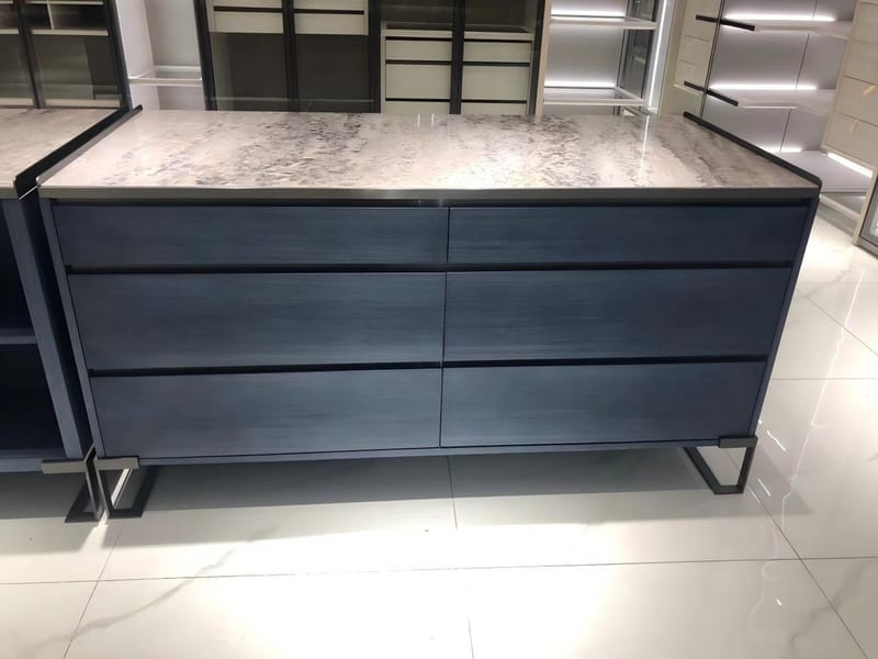 Ruimeng Dark Gray Kitchen Island Floor Sample