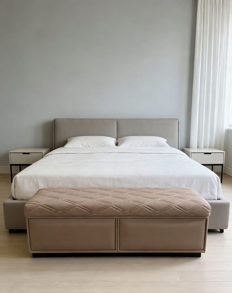 Yingeli VP05 Italian Leather Bed-End Ottoman