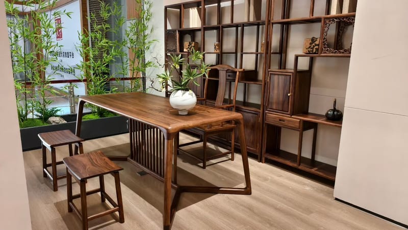 Huipu Songjian Solid Red Zebrawood Tea Table