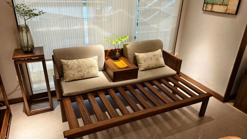 Huipu Songjian Solid Zebra Wood Sofa Bed