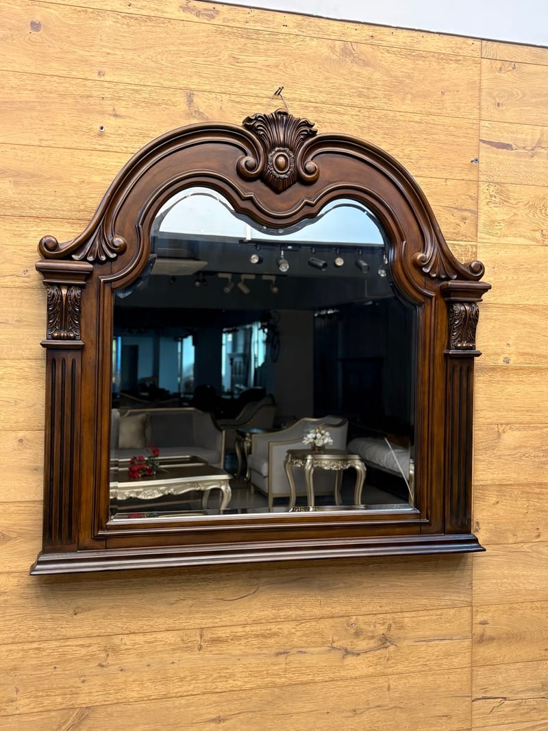 MBV068-MR American Vanity Mirror, Birch Frame, Dark Brown