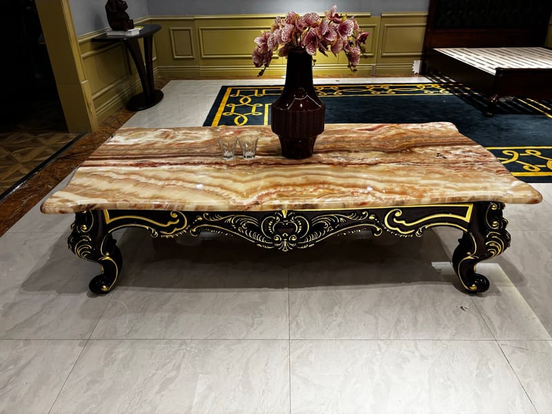 Baojule PB636 French Teak & Marble Coffee Table