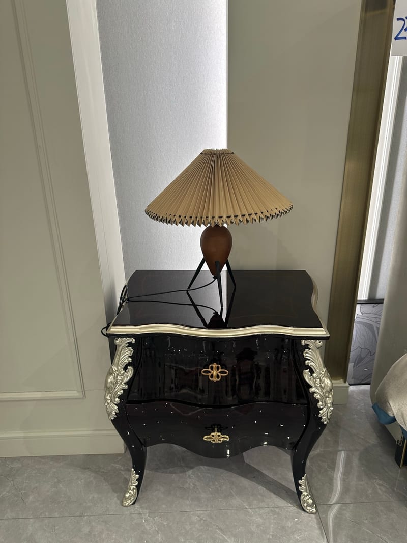 Baojule EH302 French Black Lacquer Nightstand