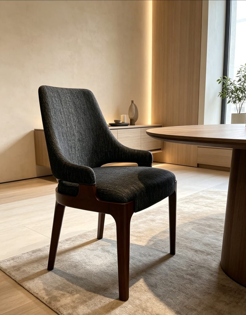 mextra MCKB16 Gray Fabric High-Back Dining & Desk Chair