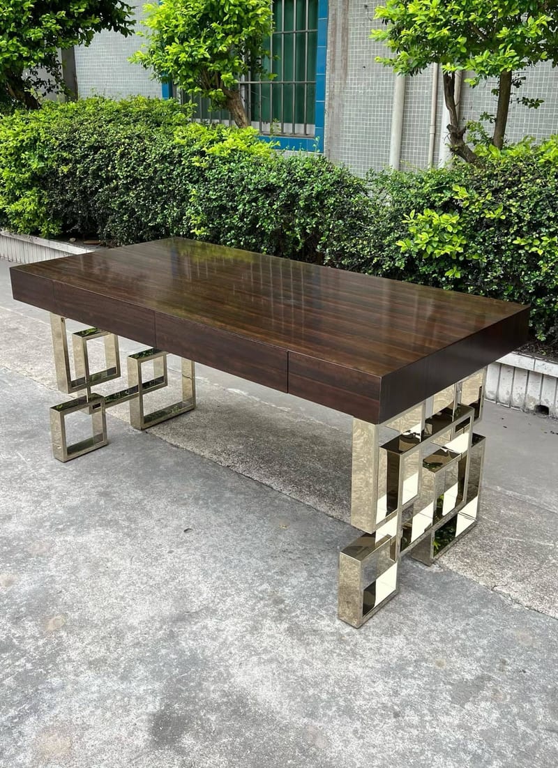 Caracole Metal & Wood Writing Desk with Drawer