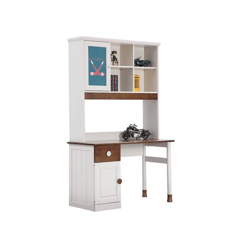 Oak Cloister English Cottage Pink Solid Wood Desk & Bookcase Set