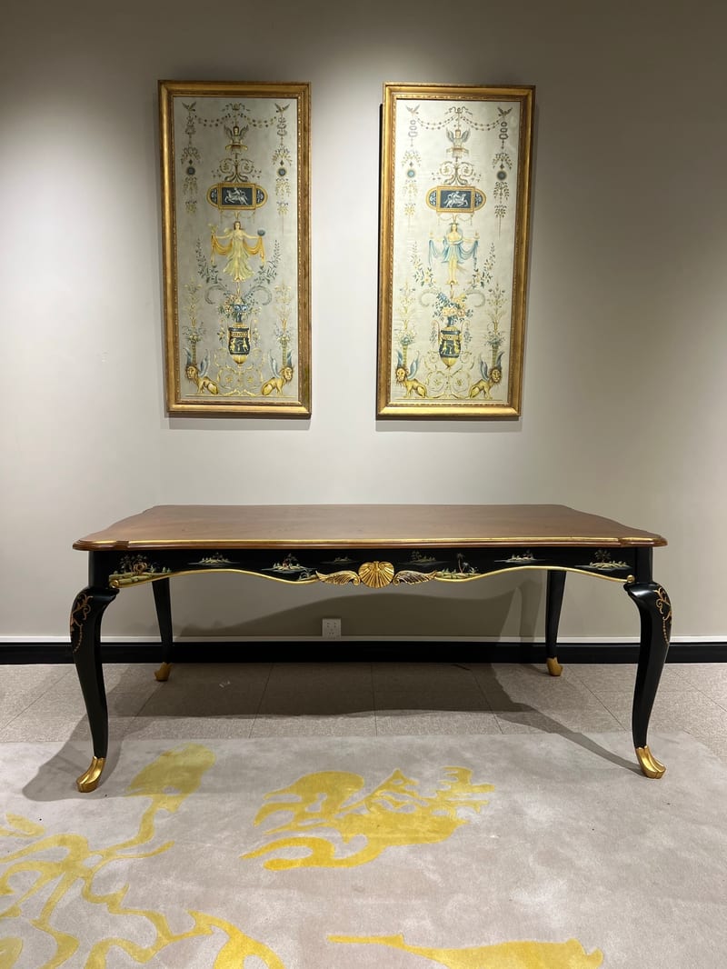 伊麗莎白二世 樺木實木拼花餐桌