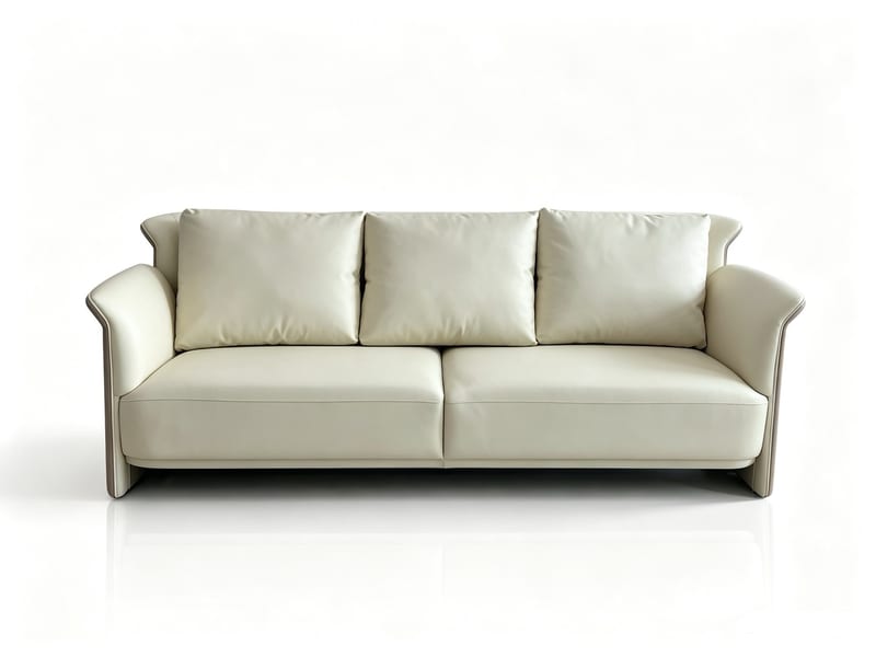 A&X Armani Selina Cream Leather 3-Seater Sofa