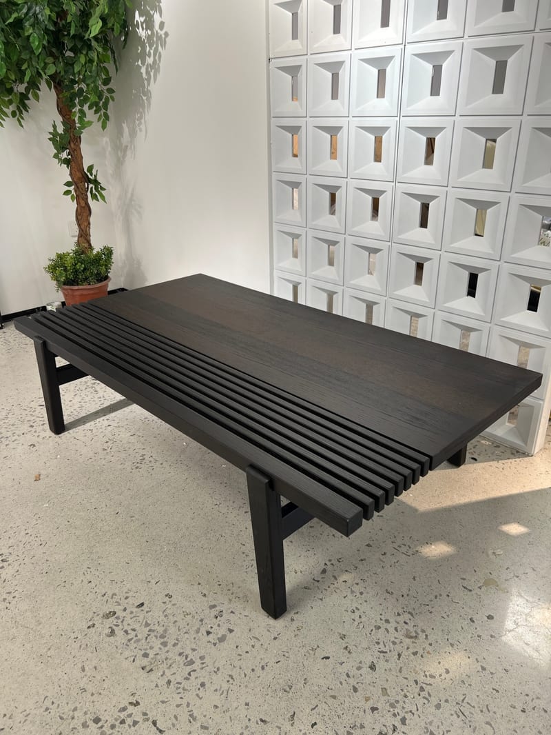 Deshang CJ-113 Solid Wood Rectangular Coffee Table, Black