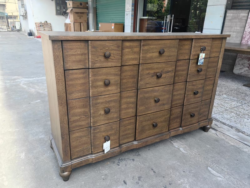 American White Oak Dresser and Mirror Set