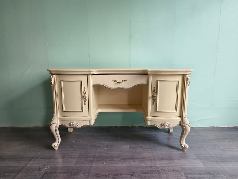 French Gold-Painted Writing Desk and Vanity
