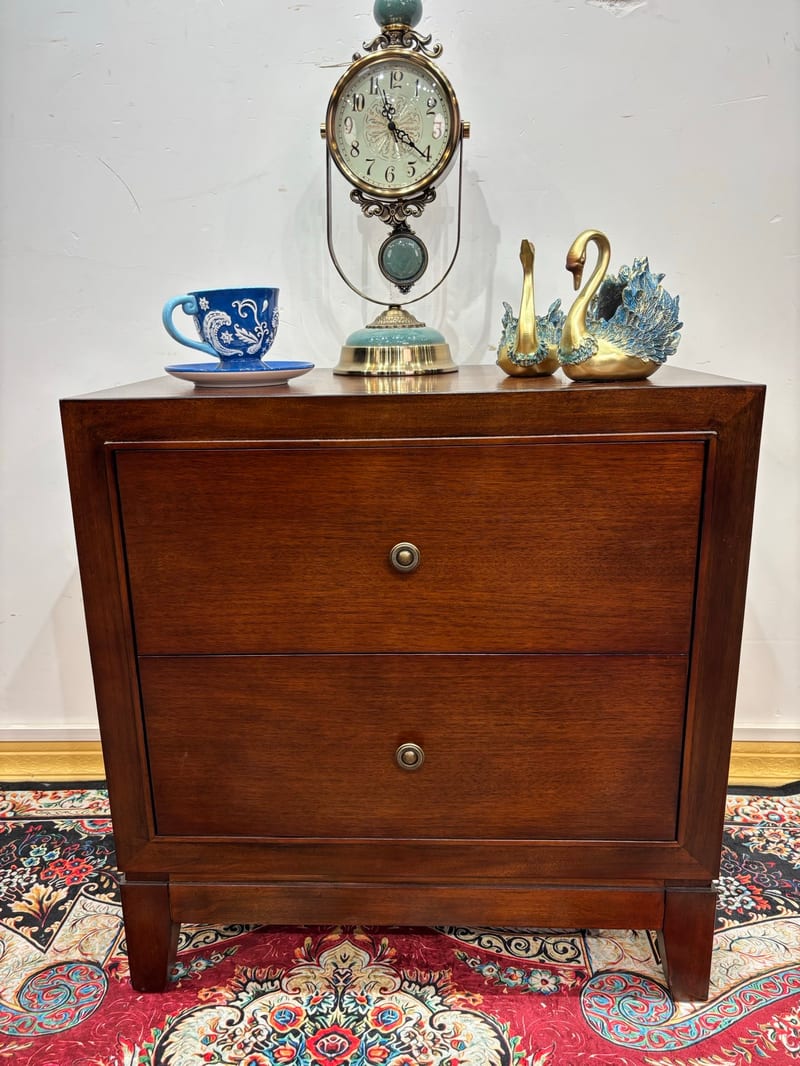 CTG313 Solid Mahogany Two-Drawer Nightstand