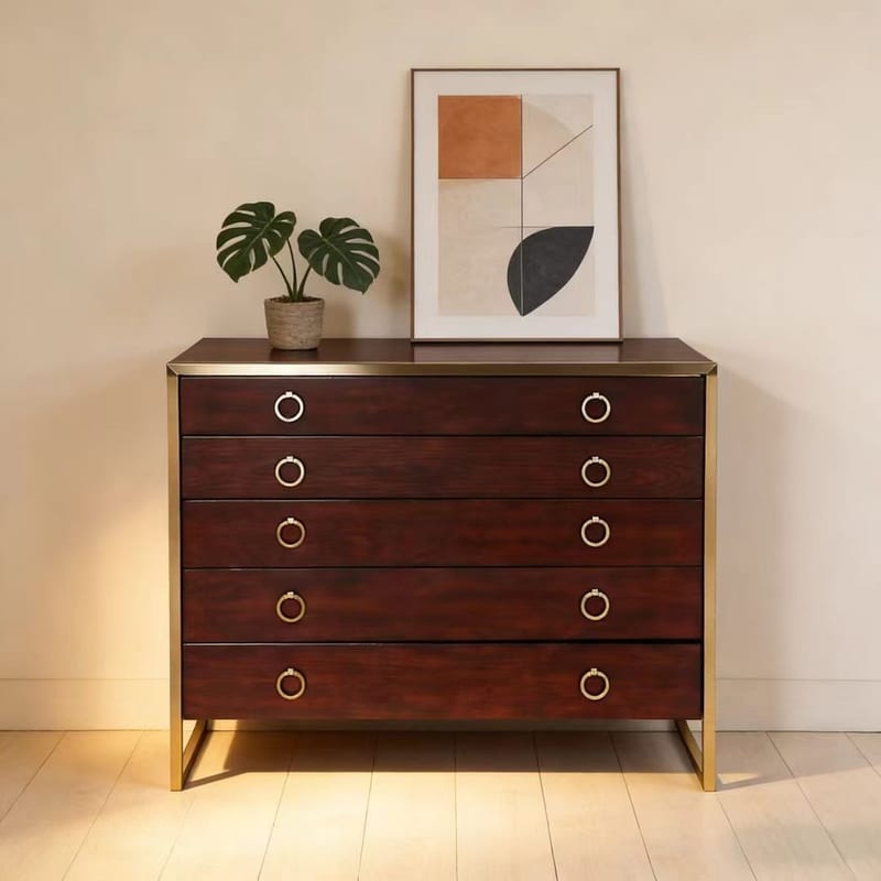 Four Corners Cherry Five-Drawer Dresser