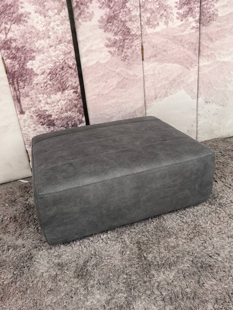 Modern Dark Gray Performance Fabric Ottoman & Shoe Bench