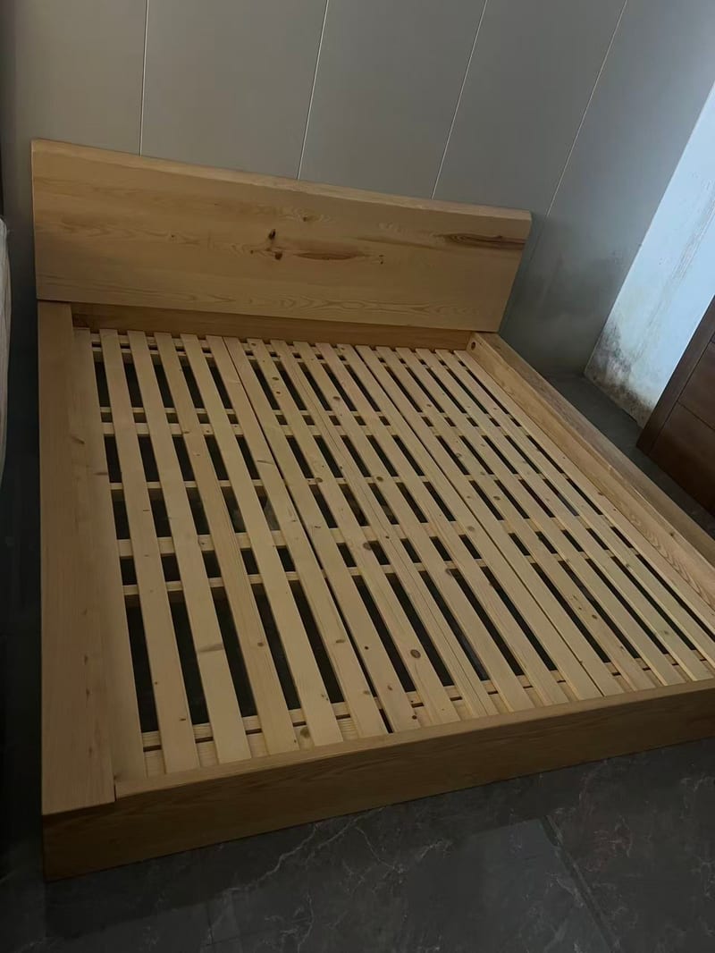 DAaZ Ash Solid Wood Wabi-Sabi Queen Bed