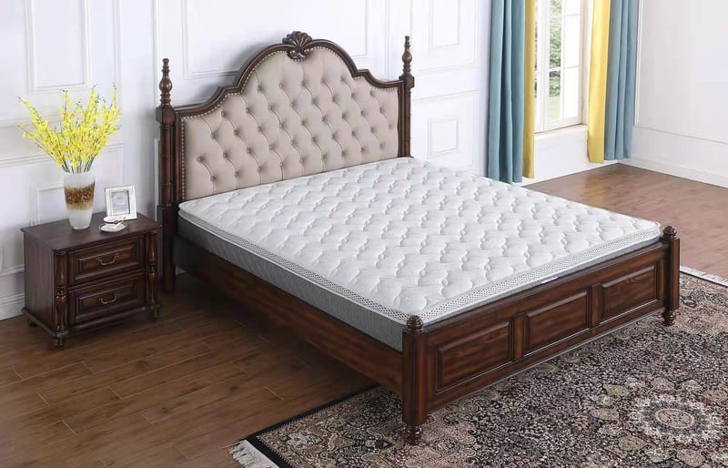 LIFESTYLE American Upholstered Bed with Vacuum-Packed Mattress