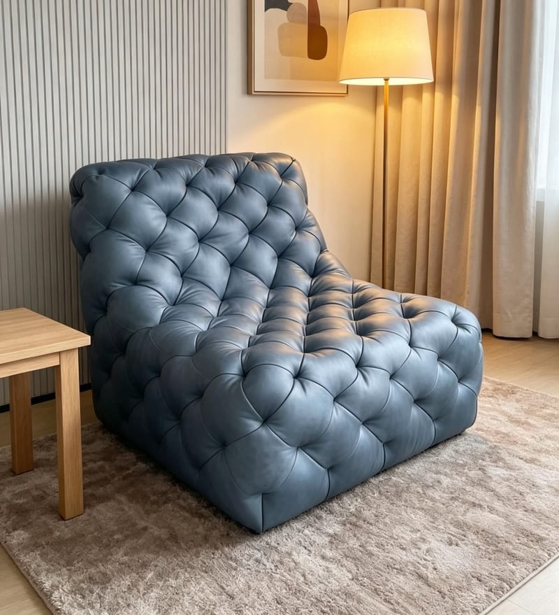 Italian Aniline Leather High-Back Swivel Chair