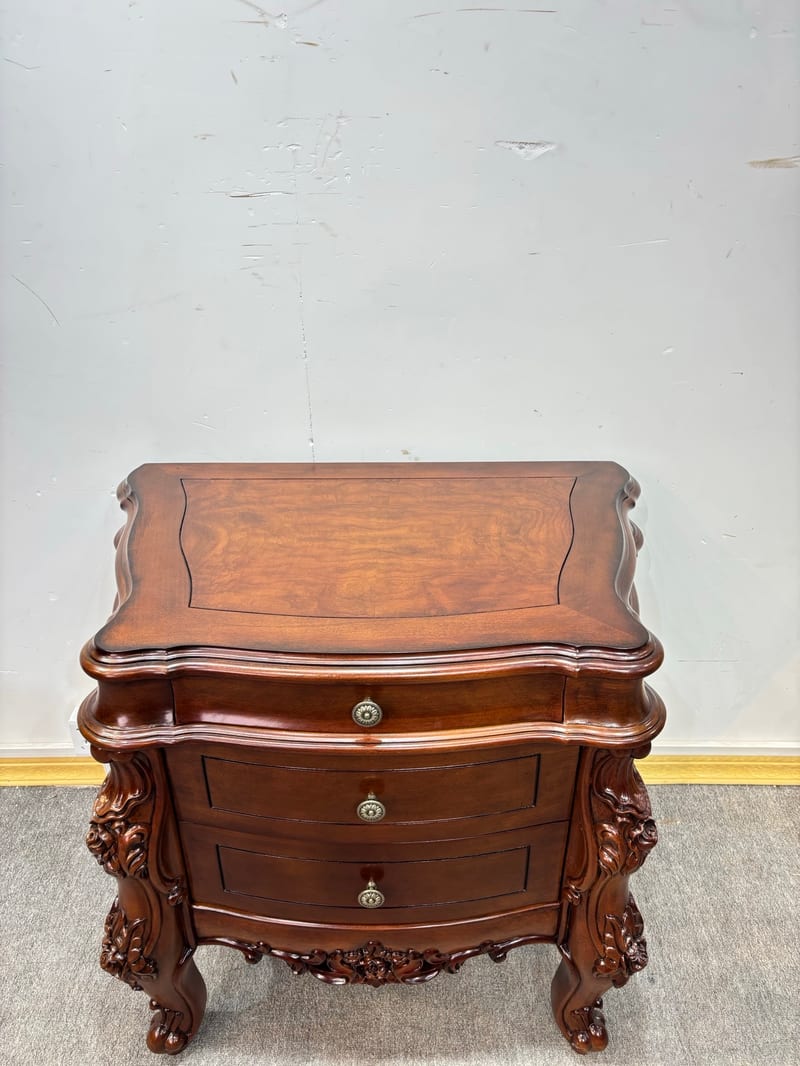 Guangdong Famous Brand CTG317 Mahogany American Carved Nightstand