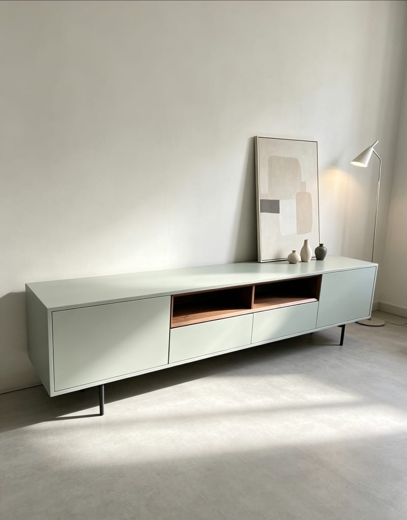 Menoir BMXD-DG6013 Minimalist Matte Gray TV Stand