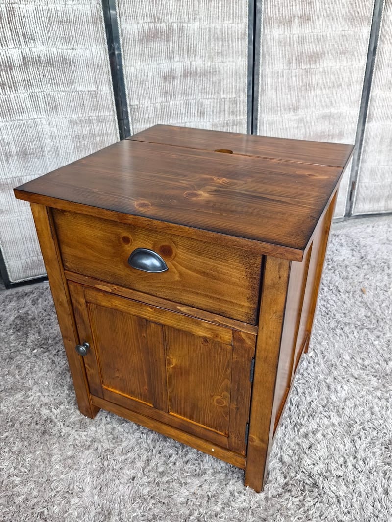 One Source Living Pine Multi-Purpose Nightstand