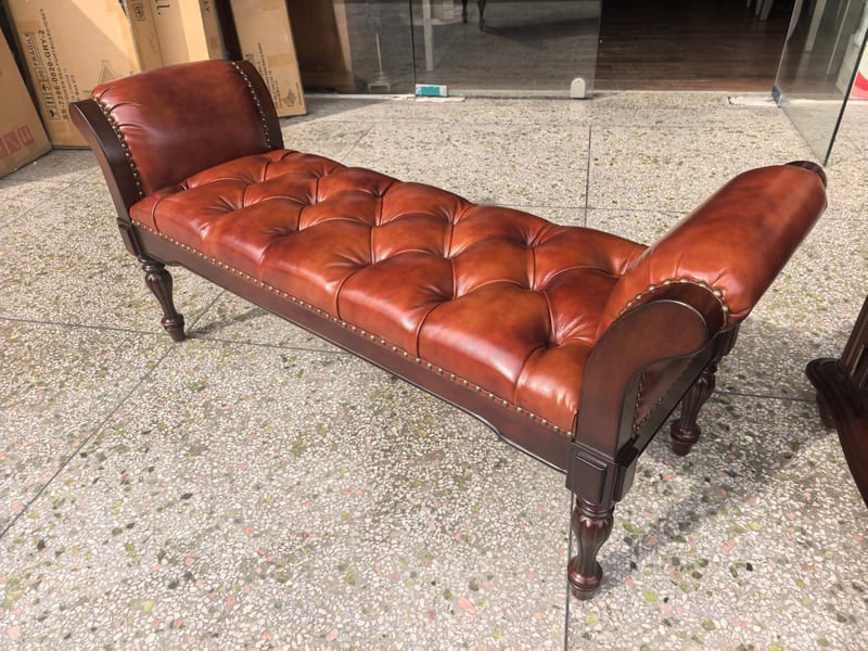 CWD Solid Wood & Leather Bed Bench CWD-901