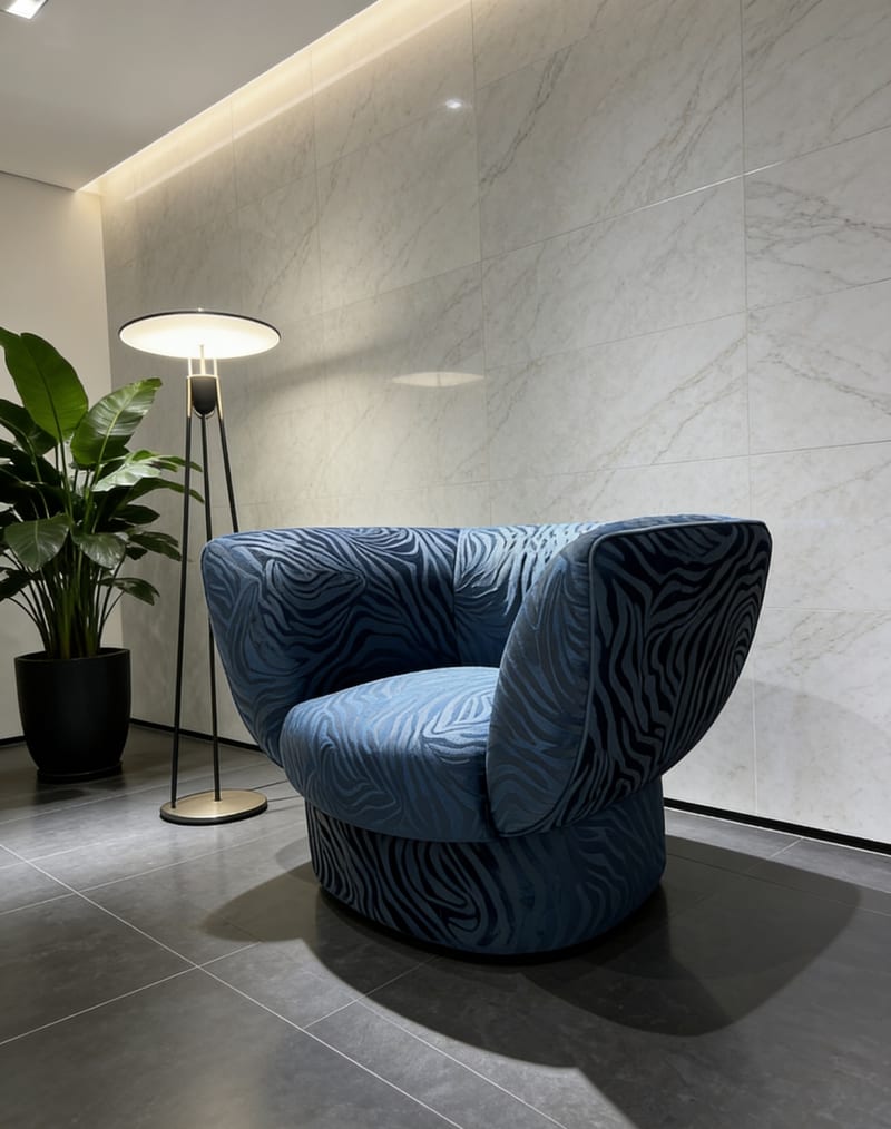 Yingeli YB008 Velvet Swivel Single Sofa