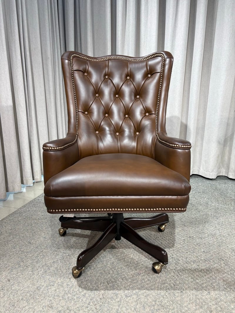 American Leather Swivel Office Chair