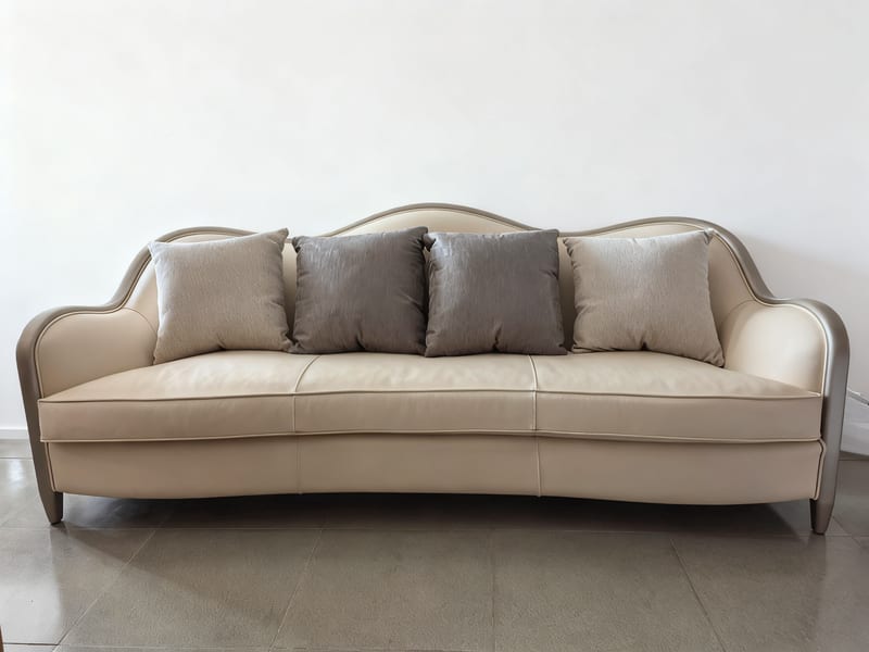 Three-Seat Leather Sofa, American Style
