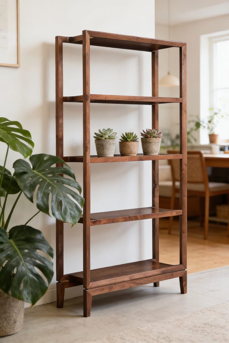 Langqin Home MAINTAIN Solid Walnut Bookshelf
