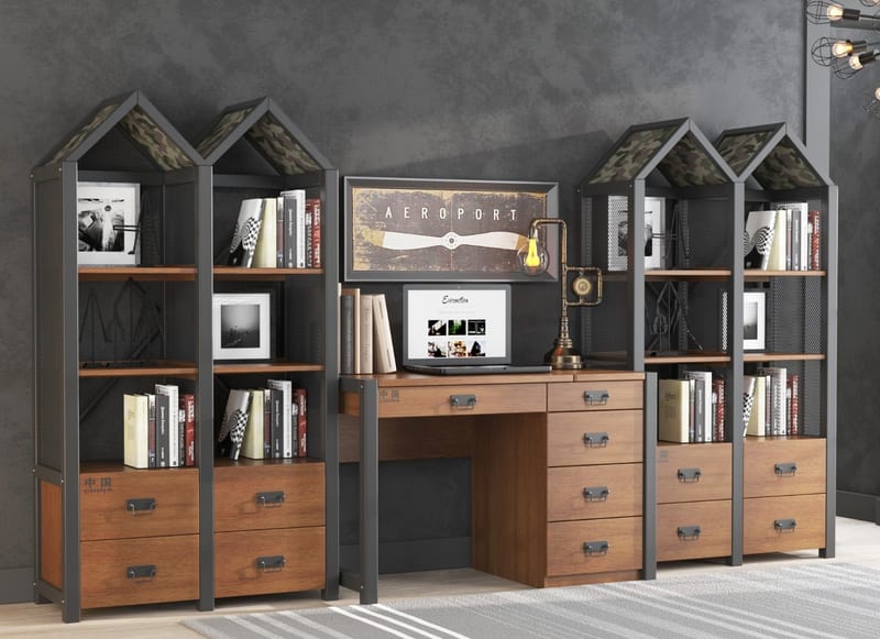 Qicai Rensheng American Solid Wood Bookshelf Q19-FG1050