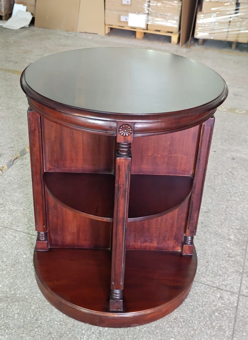 Bally William A2004 Round Rotating Shelf & Bookcase, Mahogany