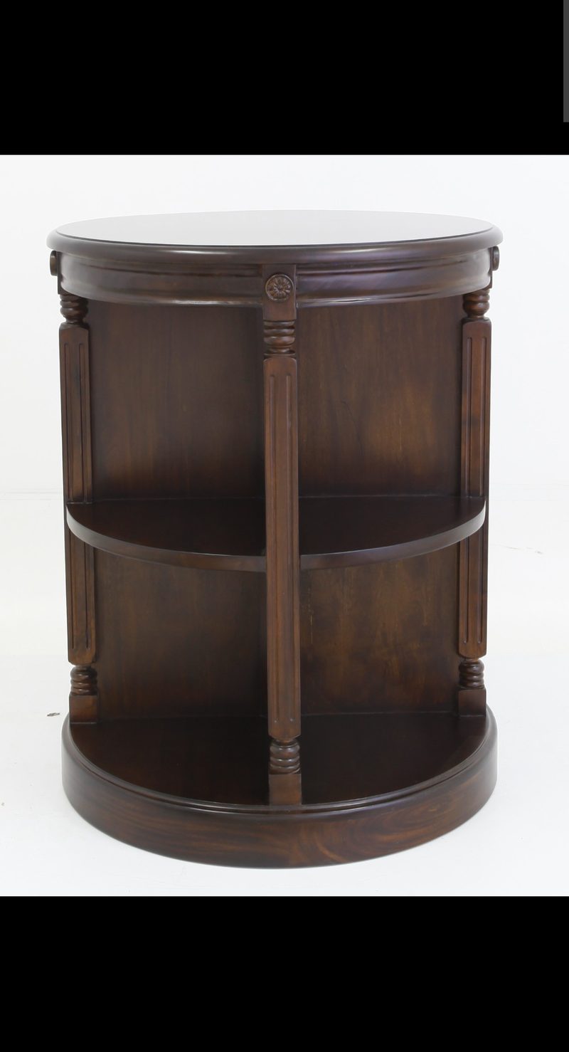 Bally William Hand-Carved Mahogany Rotating Bookcase