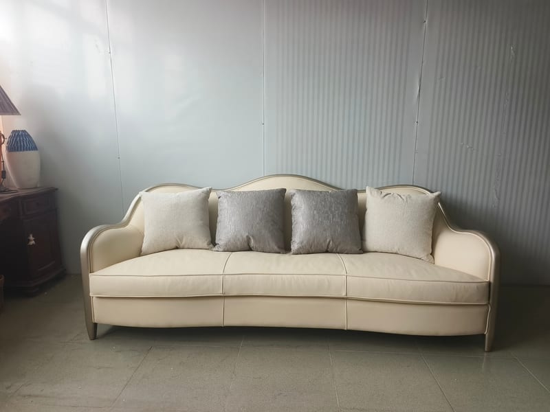 Three-Seat Leather Sofa, American Style