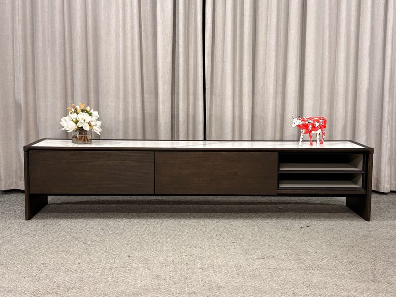 Oumuxuan F856 Sintered Stone & Solid Wood TV Stand