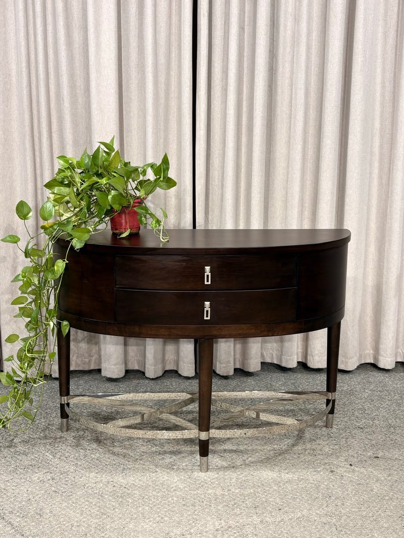Oumuxuan F803-19A Half-Moon Mahogany Entryway Console
