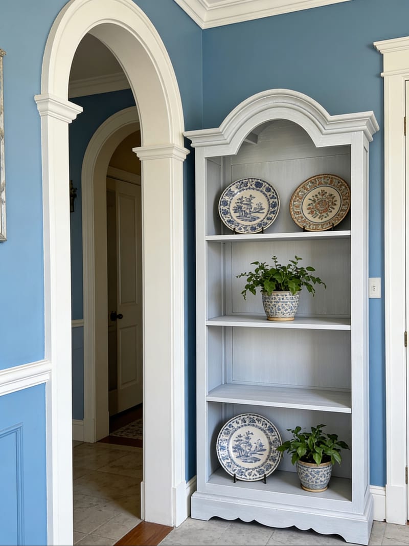 Voila Paris White Distressed Solid Mahogany Bookcase
