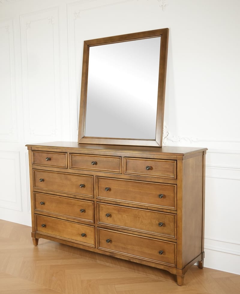 Abbyson American Dresser Mirror in Cherry Veneer