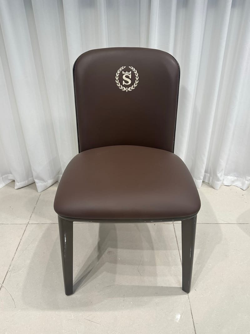 SheDifen 1646# Light Luxury Dining Chair, Beech Legs, Faux Leather