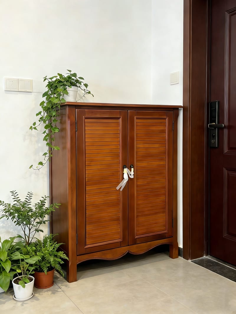 Yitong International Home Solid Birch Two-Door Shoe Cabinet