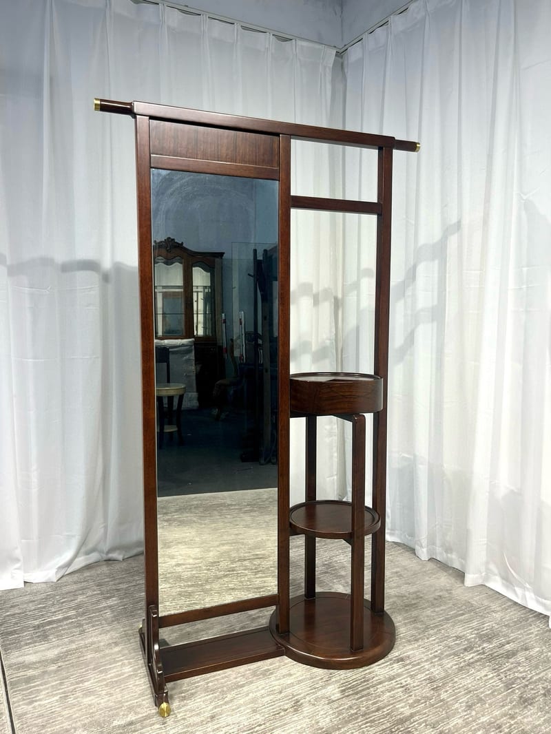 Dihao Wujinmu Solid Wood Coat Rack Floor Mirror